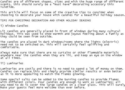Sample of candle PLR article content