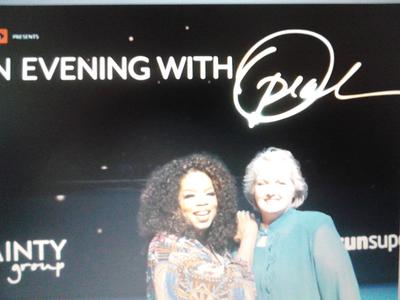 Helene Malmsio with Oprah Winfrey