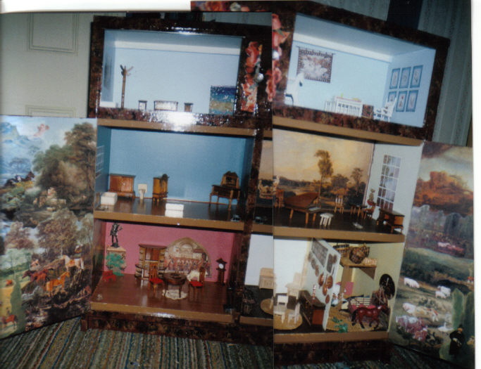 my doll house made from a cabinet